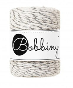 3 mm Makramee Schnur von Bobbiny - silver twist