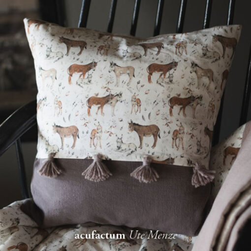 Baumwolle - "Eselliebe" - acufactum beige/braun