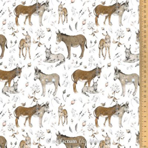 Baumwolle - "Eselliebe" - acufactum beige/braun