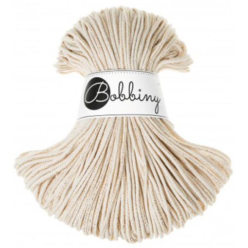 3 mm JUNIOR - Makramee Kordel / Schnur von Bobbiny - golden natural