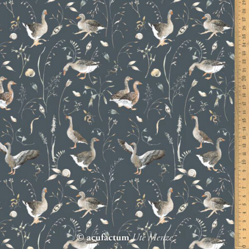 Baumwolle - "Graugänse" - acufactum grau / beige