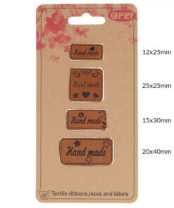 Kunstleder Labelset "Hand made" - 4 Stück