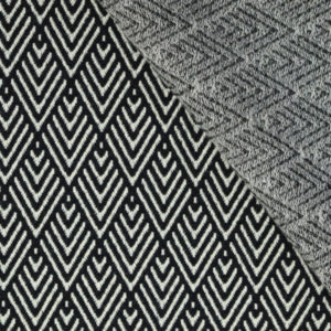 Jaquard Jersey Albstoffe Hamburger Liebe Travel the world Shingle knit - schwarz