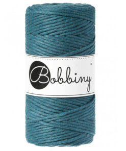 3 mm - Makramee Kordel von Bobbiny - peacock blue