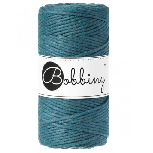 3 mm - Makramee Kordel von Bobbiny - peacock blue