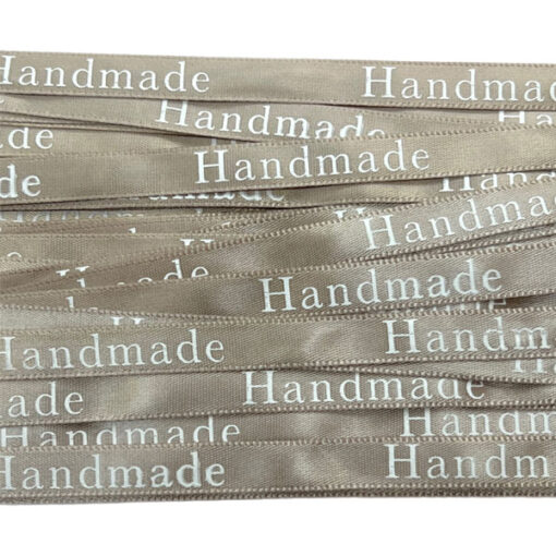 Satinband "handmade" 3m - beige