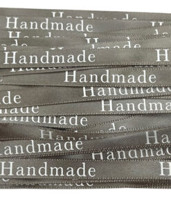 Satinband "handmade" 3m - grau