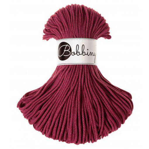 3 mm JUNIOR - Makramee Kordel / Schnur von Bobbiny - wine red