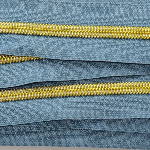 Reissverschluss 6.5 mm - blassblau / gold