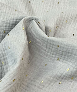 Double Gauze - grau / gold