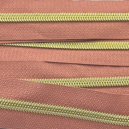 Reissverschluss 6.5 mm - altrosa / gold