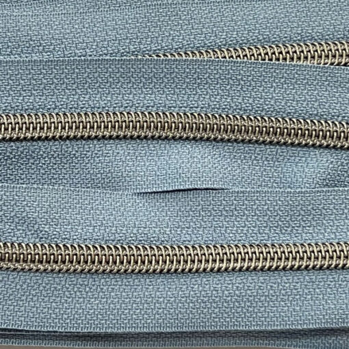 Reissverschluss 6.5 mm - blassblau / gunmetal