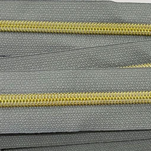 Reissverschluss 6.5 mm - mausgrau / gold