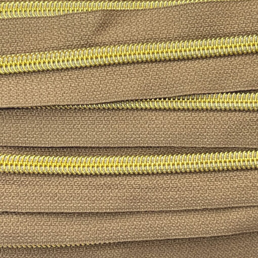 Reissverschluss 6.5 mm - taupe / gold