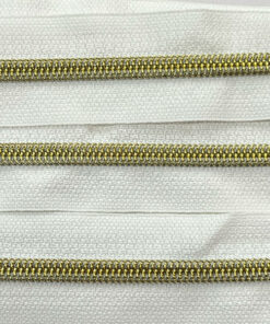 Reissverschluss 6.5 mm - weiss / gold