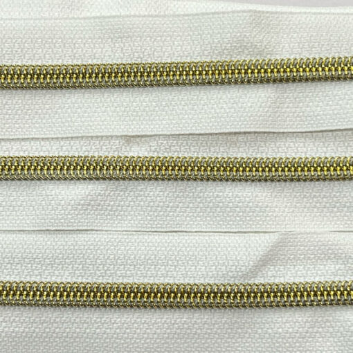 Reissverschluss 6.5 mm - weiss / gold
