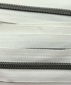 Reissverschluss 6.5 mm - weiss / gunmetall