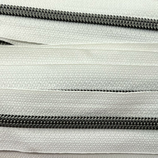 Reissverschluss 6.5 mm - weiss / gunmetall