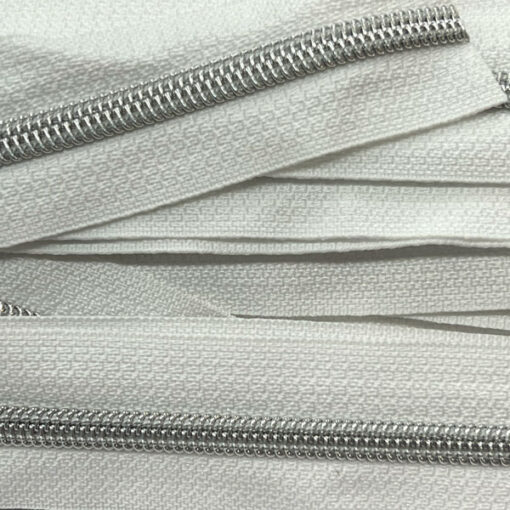 Reissverschluss 6.5 mm - weiss / silber