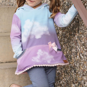 French Terry / Sommersweat - " Cloudsky by lycklig design" - blau / flieder