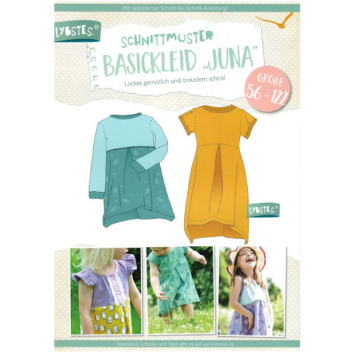 Papierschnittmuster Basickleid Juna Gr 56 - 122 - Lybstes