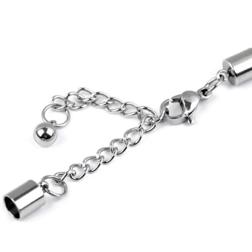 Karabiner mit Verlängerungskette und Endstücken - nickel
