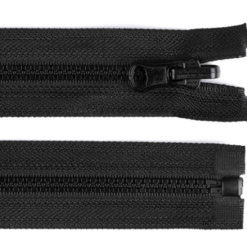 Krampenreissverschluss 5 mm - teilbar - zweiseitig - schwarz 50 cm