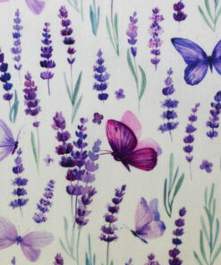 Baumwolle - Lavendel Schmetterlinge - flieder