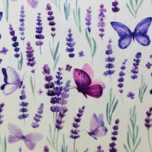 Baumwolle - Lavendel Schmetterlinge - flieder