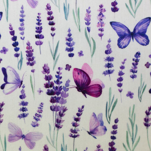 Baumwolle - Lavendel Schmetterlinge - flieder