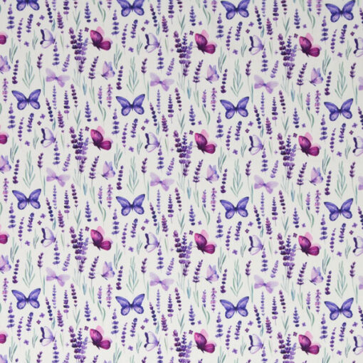 Baumwolle - Lavendel Schmetterlinge - flieder