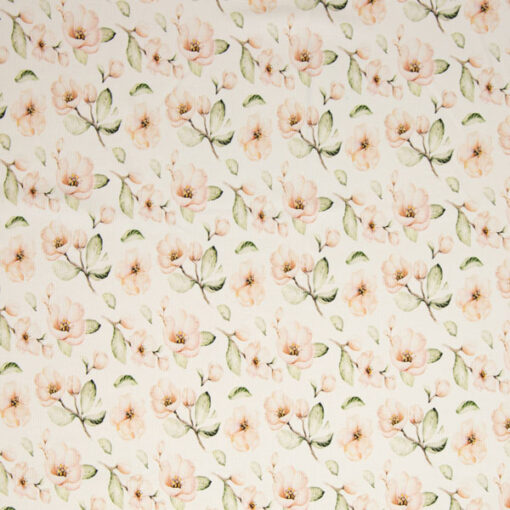 Baumwoll Rippjersey "Mia" Blumen - pastel / natur