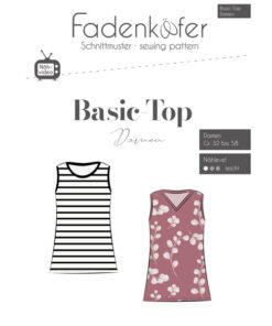 Papierschnittmuster Basic Top Damen Gr 32 - 58 - Fadenkäfer