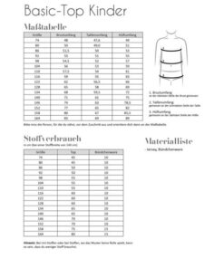 Papierschnittmuster Basic Top Kinder - Fadenkäfer