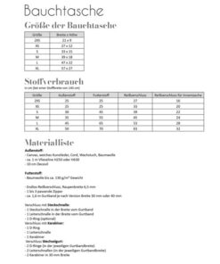 Papierschnittmuster Bauchtasche / Crossbodybag - Fadenkäfer