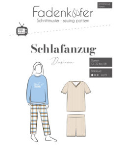 Papierschnittmuster Schlafanzug Damen 32 -58 - Fadenkäfer