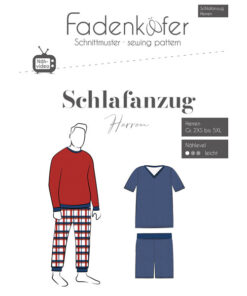 Papierschnittmuster Schlafanzug Herren 2 XS -4 XL - Fadenkäfer