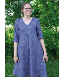 Leinen / Baumwolle - " Nicole" Paisley - blau