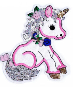 Applikation - aufbügelbar - Einhorn - Glitzer bunt