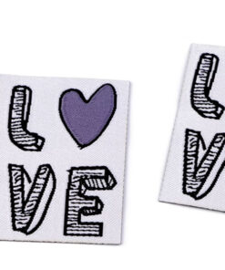 Applikation / Label - aufbügelbar - LOVE - flieder