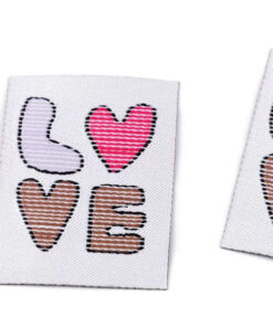 Applikation / Label - aufbügelbar - LOVE - rosa