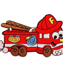 Applikation - aufbügelbar - Feuerwehrauto - rot
