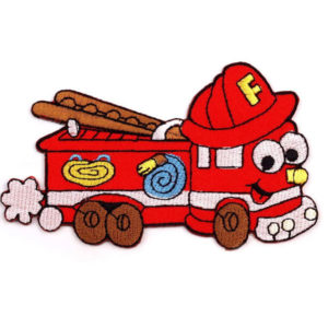 Applikation - aufbügelbar - Feuerwehrauto - rot