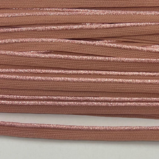Paspelband 10 mm - altrosa dunkel lurex