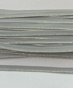 Paspelband 10 mm - silbergrau lurex