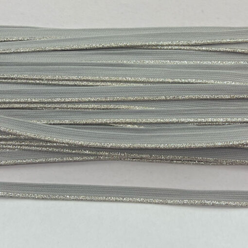 Paspelband 10 mm - silbergrau lurex
