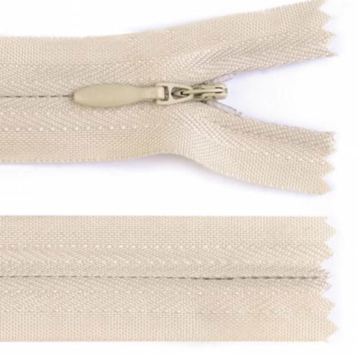 nahtverdeckter Reissverschluss 18 bis 45 cm - creme