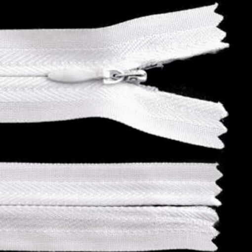 nahtverdeckter Reissverschluss 18 bis 45 cm - weiss