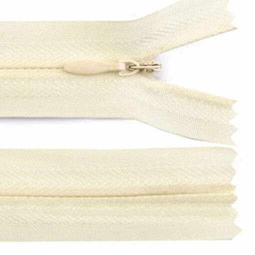 nahtverdeckter Reissverschluss 18 bis 45 cm - hell creme