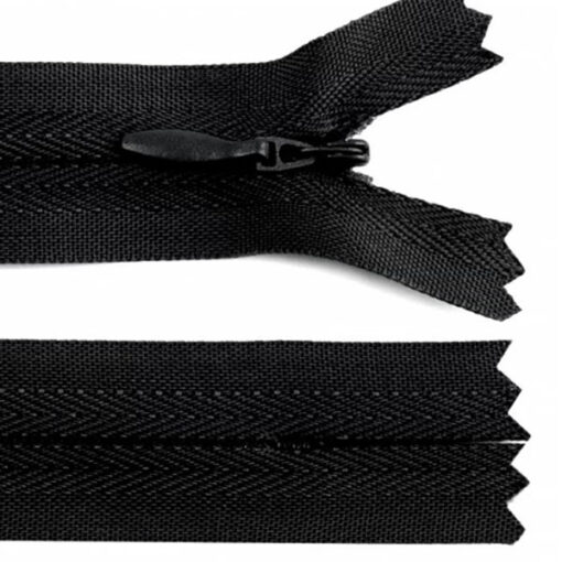 nahtverdeckter Reissverschluss 18 bis 45 cm - schwarz